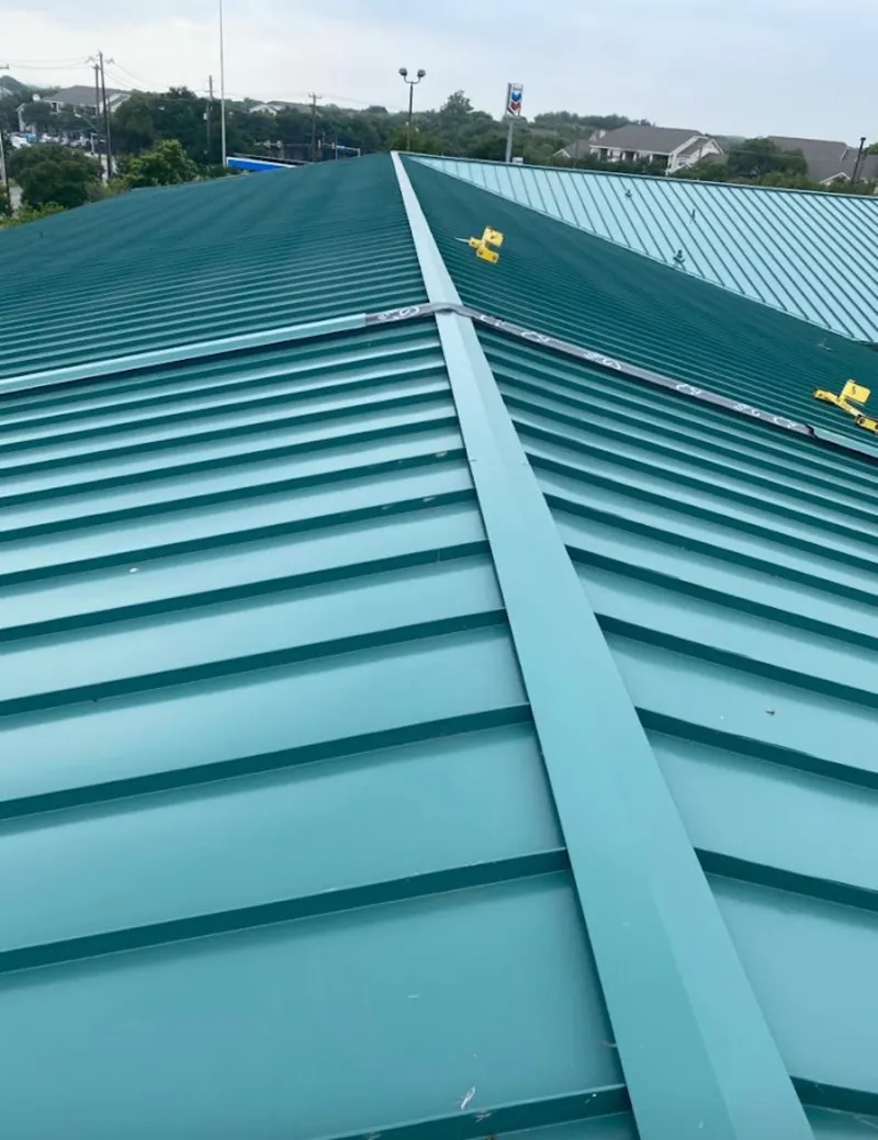 Green commercial metal roof ridge and valley for Metal Roof Repair in Baton Rouge